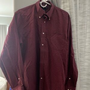 Lands' End Burgundy Checked Button-Down Shirt
